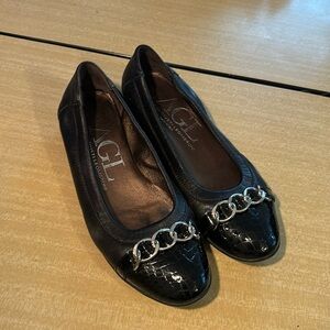 AGL Captoe Chain Leather Ballerina Flats Size 37